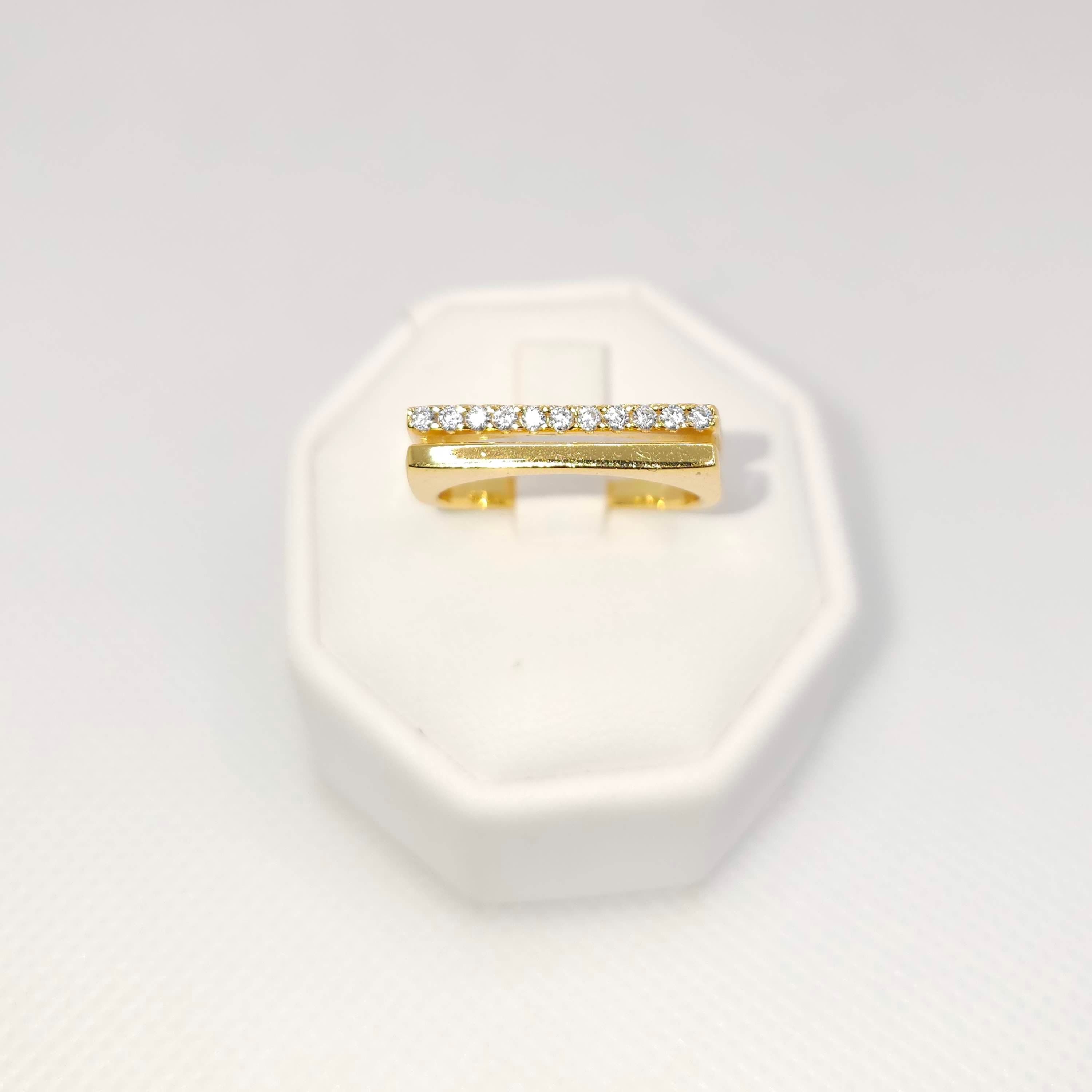 Aurora Crystal Bar Ring