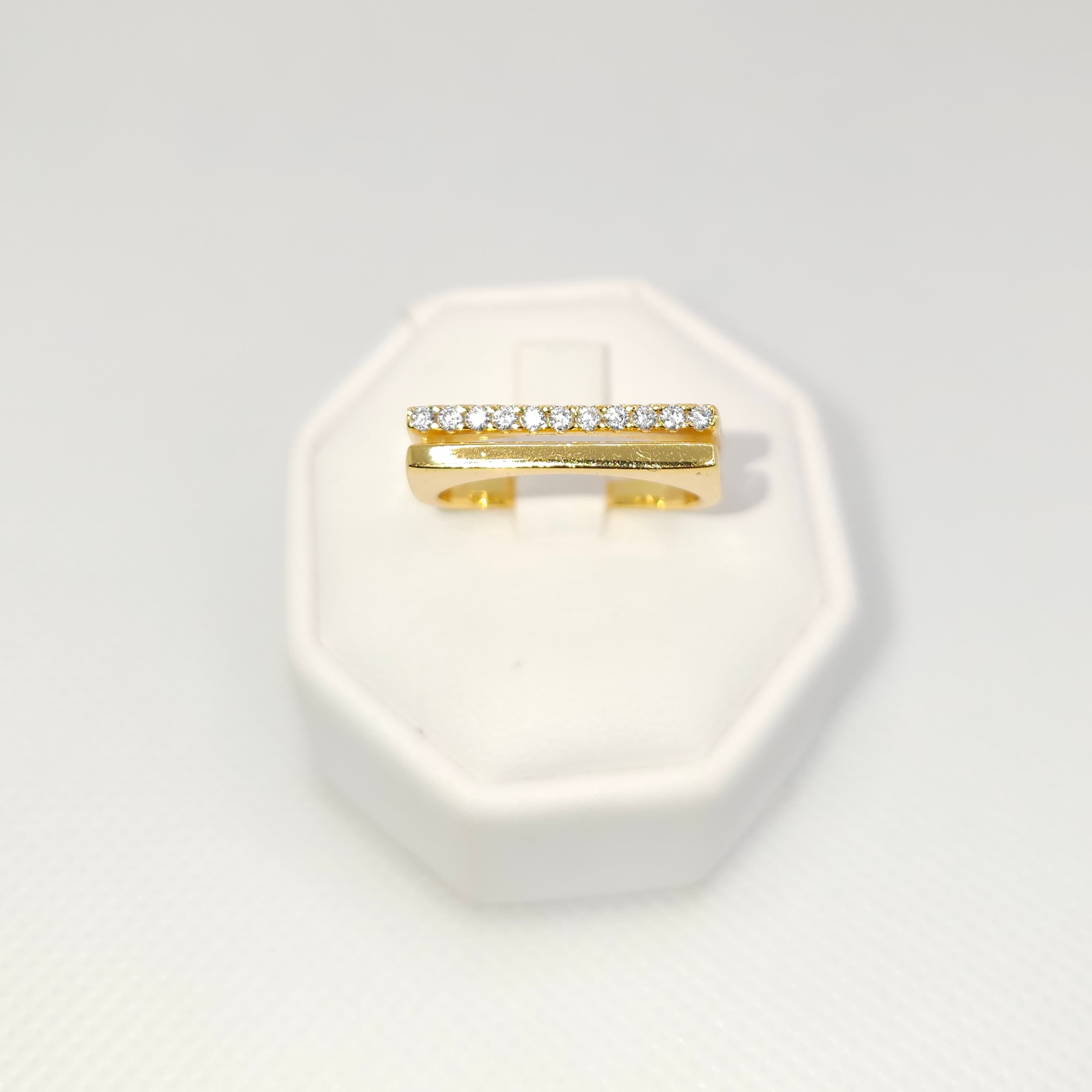 Aurora Crystal Bar Ring